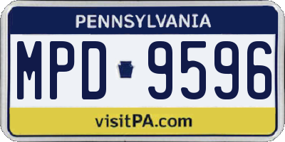 PA license plate MPD9596