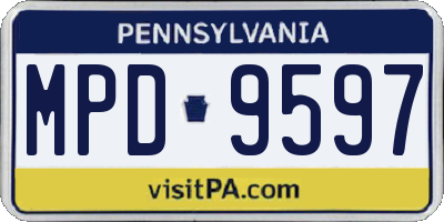 PA license plate MPD9597