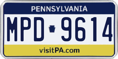 PA license plate MPD9614