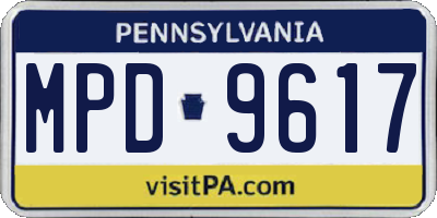 PA license plate MPD9617