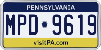 PA license plate MPD9619