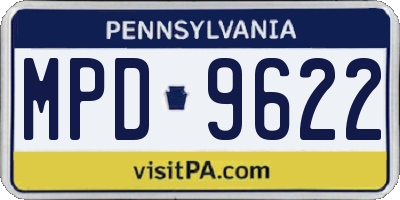 PA license plate MPD9622
