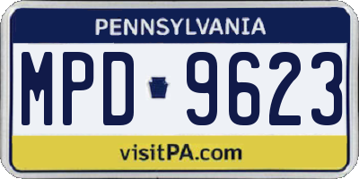 PA license plate MPD9623