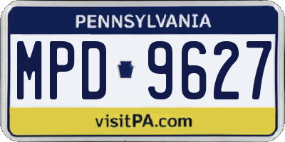 PA license plate MPD9627