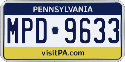 PA license plate MPD9633