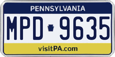 PA license plate MPD9635