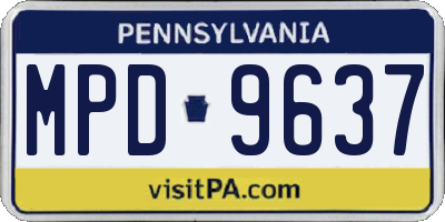 PA license plate MPD9637