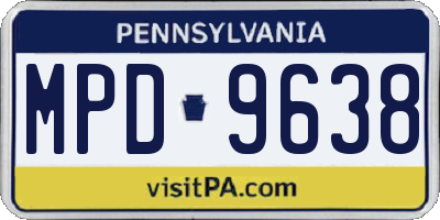 PA license plate MPD9638