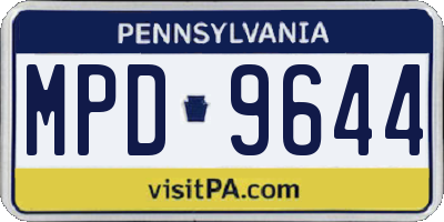 PA license plate MPD9644