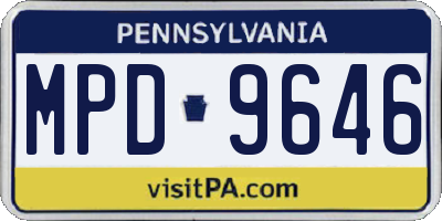 PA license plate MPD9646