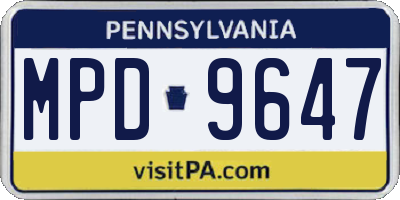 PA license plate MPD9647