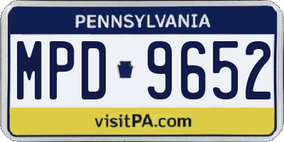 PA license plate MPD9652