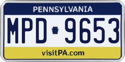 PA license plate MPD9653
