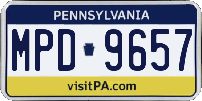 PA license plate MPD9657