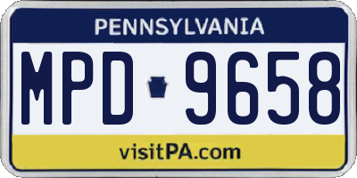 PA license plate MPD9658