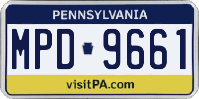 PA license plate MPD9661