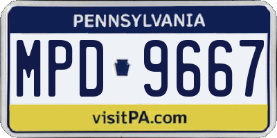 PA license plate MPD9667