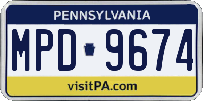 PA license plate MPD9674