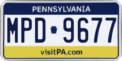 PA license plate MPD9677