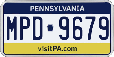 PA license plate MPD9679