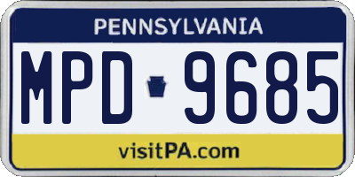 PA license plate MPD9685
