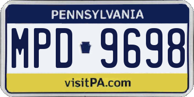 PA license plate MPD9698