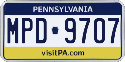 PA license plate MPD9707