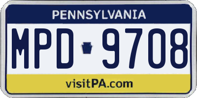 PA license plate MPD9708