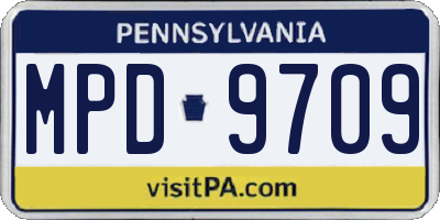 PA license plate MPD9709