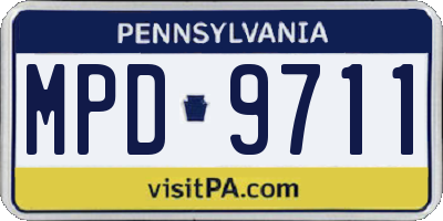 PA license plate MPD9711