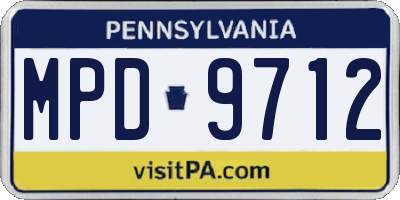 PA license plate MPD9712