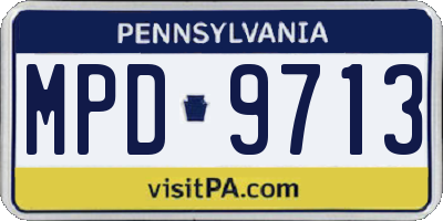 PA license plate MPD9713