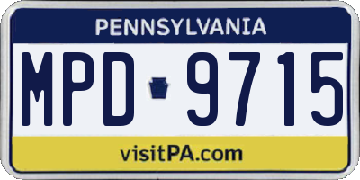 PA license plate MPD9715
