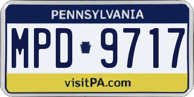 PA license plate MPD9717