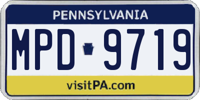 PA license plate MPD9719