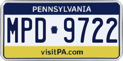 PA license plate MPD9722