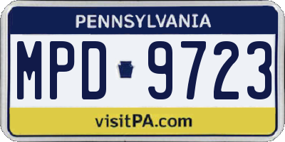 PA license plate MPD9723