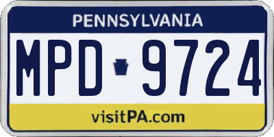 PA license plate MPD9724