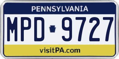 PA license plate MPD9727