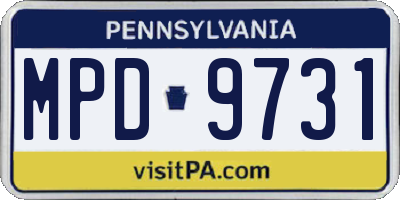 PA license plate MPD9731
