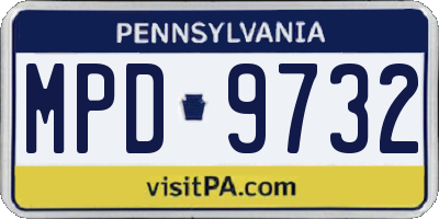 PA license plate MPD9732
