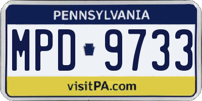 PA license plate MPD9733