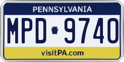 PA license plate MPD9740