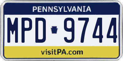 PA license plate MPD9744