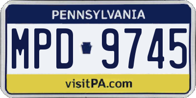 PA license plate MPD9745