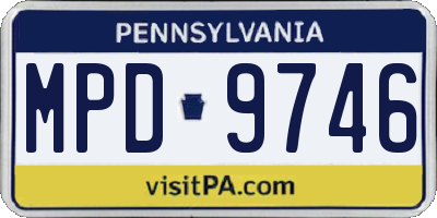 PA license plate MPD9746