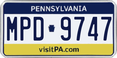 PA license plate MPD9747