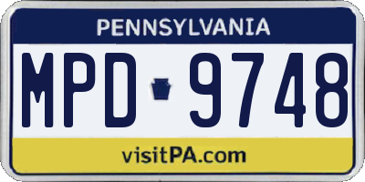 PA license plate MPD9748