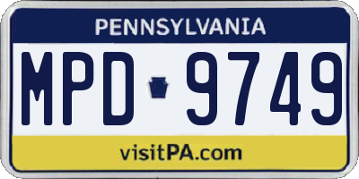 PA license plate MPD9749