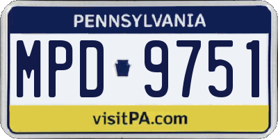PA license plate MPD9751